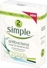 Simple Anti-Bacterial Twin Pack Soap 125G