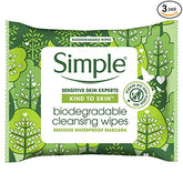 Simple Biodegradable Kind To Skin Cleansing Wipes 20'S