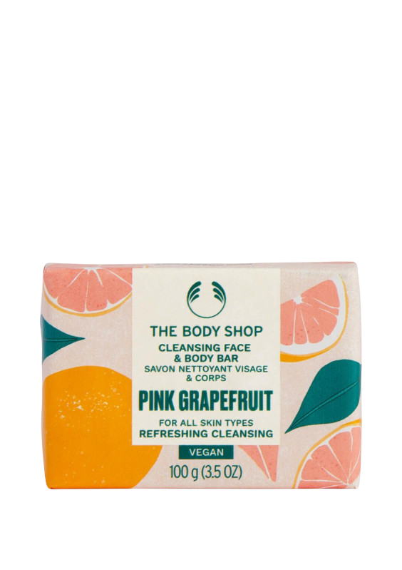 The Body Shop Cleansing Face Bar 100g Pink Grapefruit Refresh Soap Lather All Skin