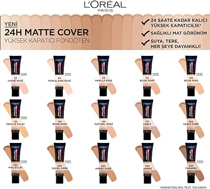 Loreal Infallible 24H Matte Cover Liquid Foundation - 110 Rose Vanilla