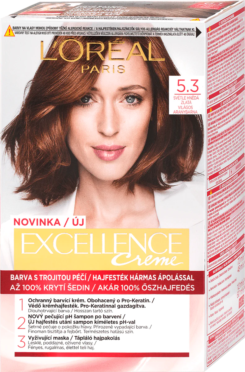 Loreal Excellence Hair Color - 5.3 Light Golden Brown