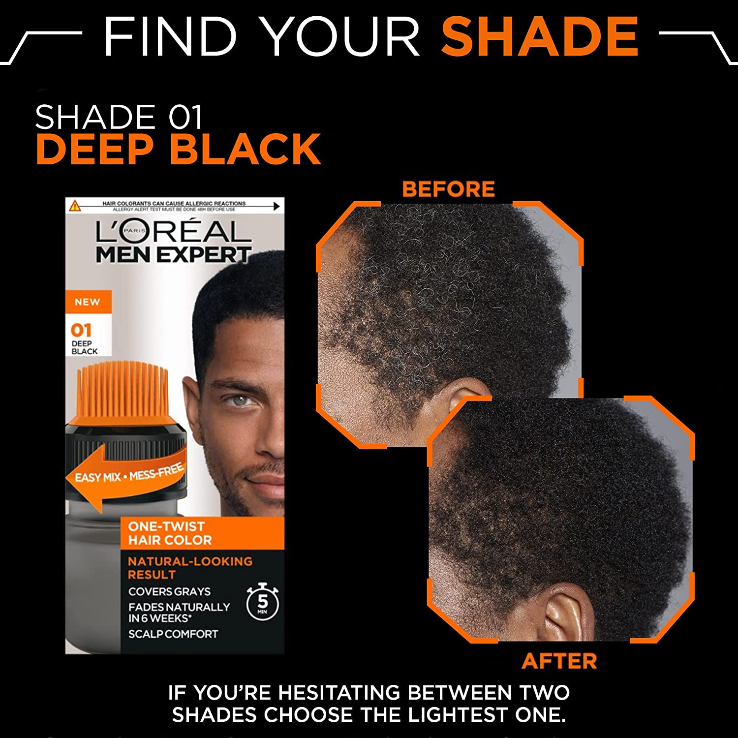 Loreal Men Expert One Twist Hair Color -  01 Deep Black