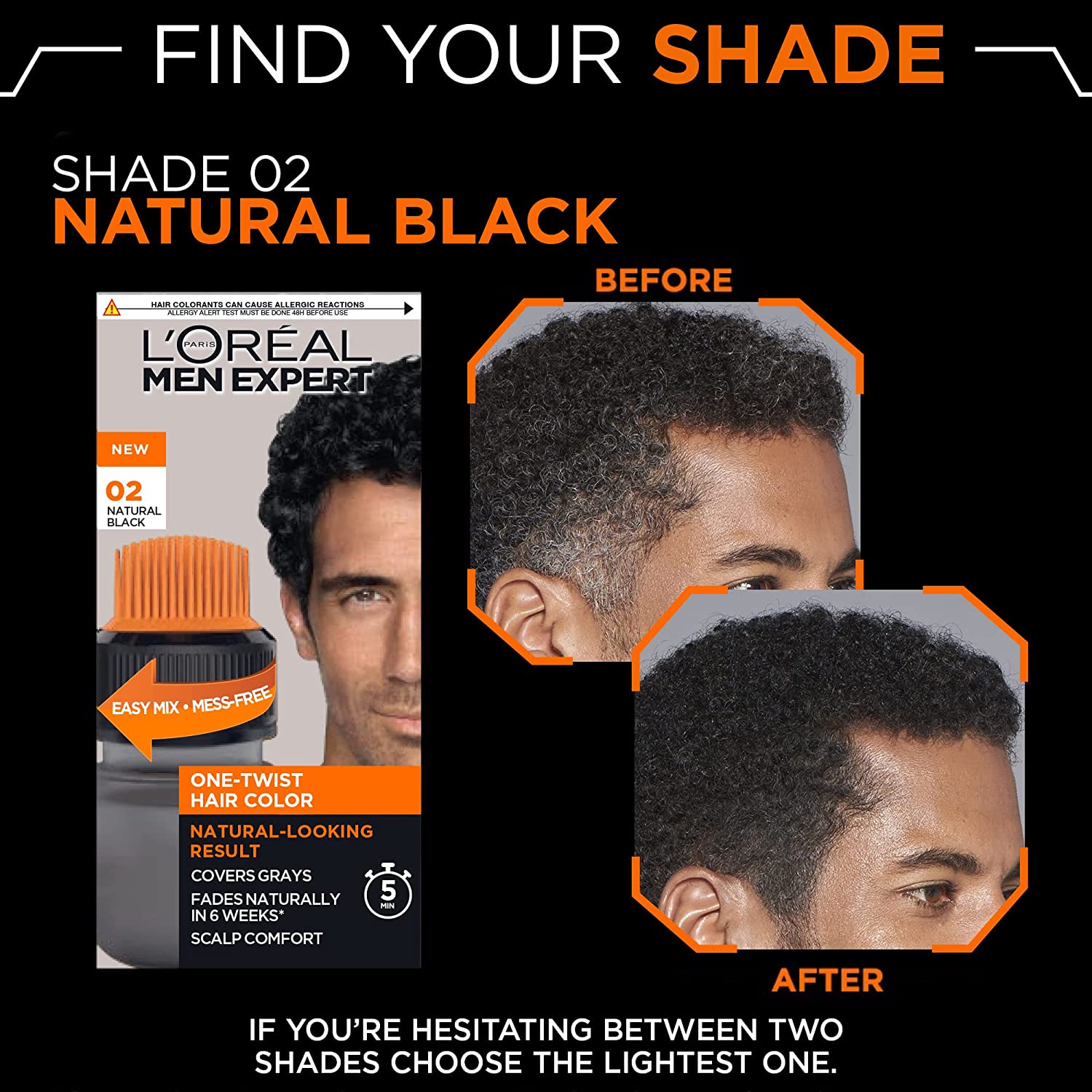 Loreal Men Expert One Twist Hair Color -  01 Deep Black