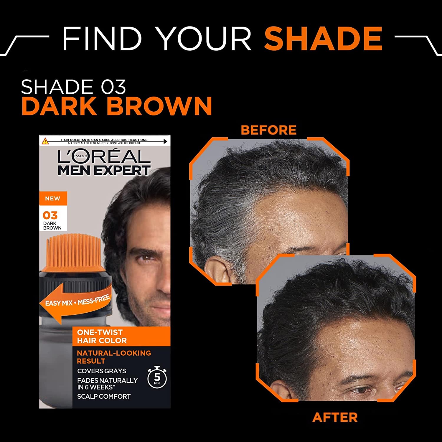 Loreal Men Expert One Twist Hair Color -  03 Dark Brown