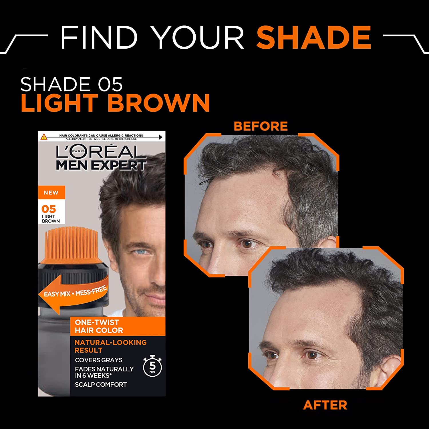 Loreal Men Expert One Twist Hair Color -  05 Light Brown