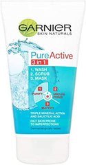 Garnier Pure Active 3 In 1 Mask Scrub and Face Wash 100ml