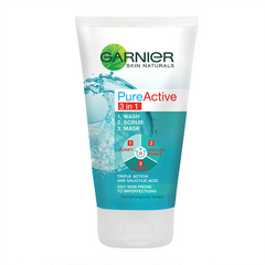 Garnier Pure Active 3 In 1 Mask Scrub and Face Wash 100ml