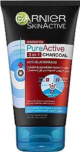 Garnier Pure Active 3 In 1 Charcoal Mask,Scrub Wash 150ml