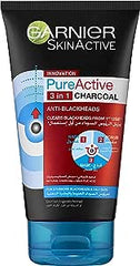 Garnier Pure Active 3 In 1 Charcoal Mask,Scrub Wash 150ml