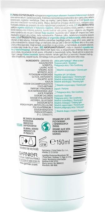 Garnier Hyaluronic Aloe Cleansing Facial Foam 150ml