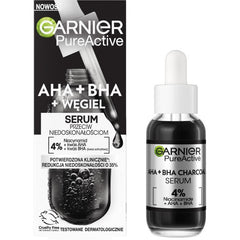 Garnier Pure Active AHA + BHA Charcoal Anti Imperfection Face Serum 30ml