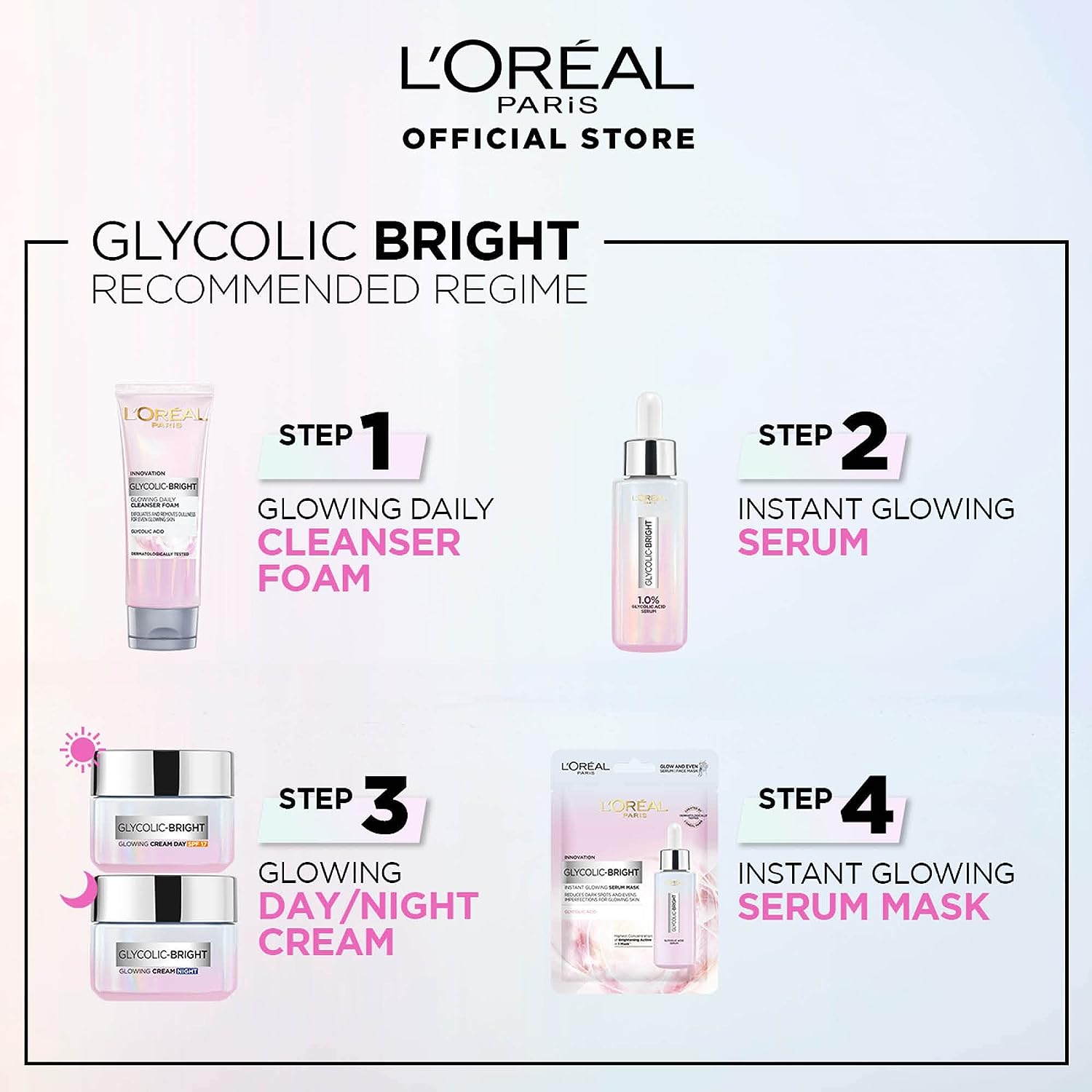 Loreal Glycolic Bright Face Serum 15ml