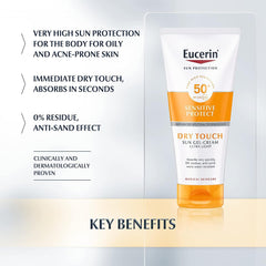 Eucerin Sun SPF50+ Body Gel Dry Touch Cream 200ml