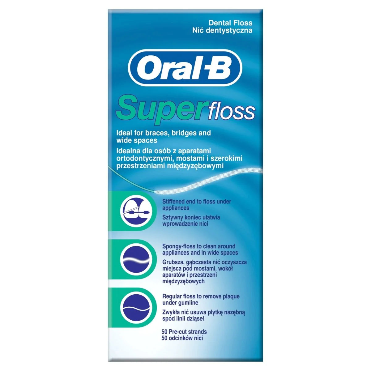 Oral B Strand Super Floss Pre-Cut Strands 50m