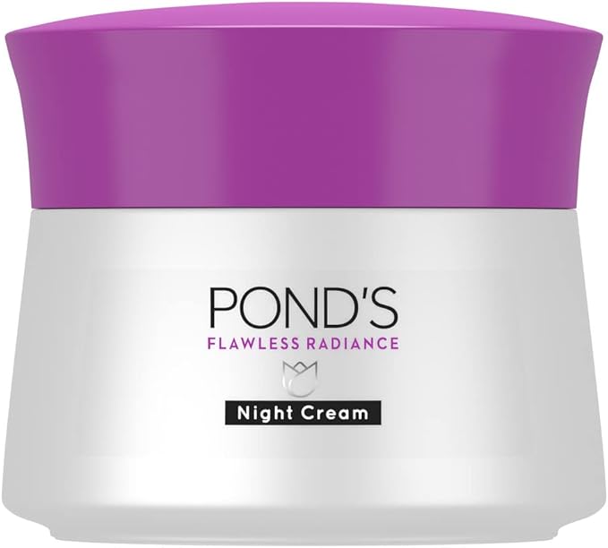 Pond's Flawless Radiance Night Cream, with Niacinamide Even-tone Glow Fades Dark Spots and Blemishes, 50g