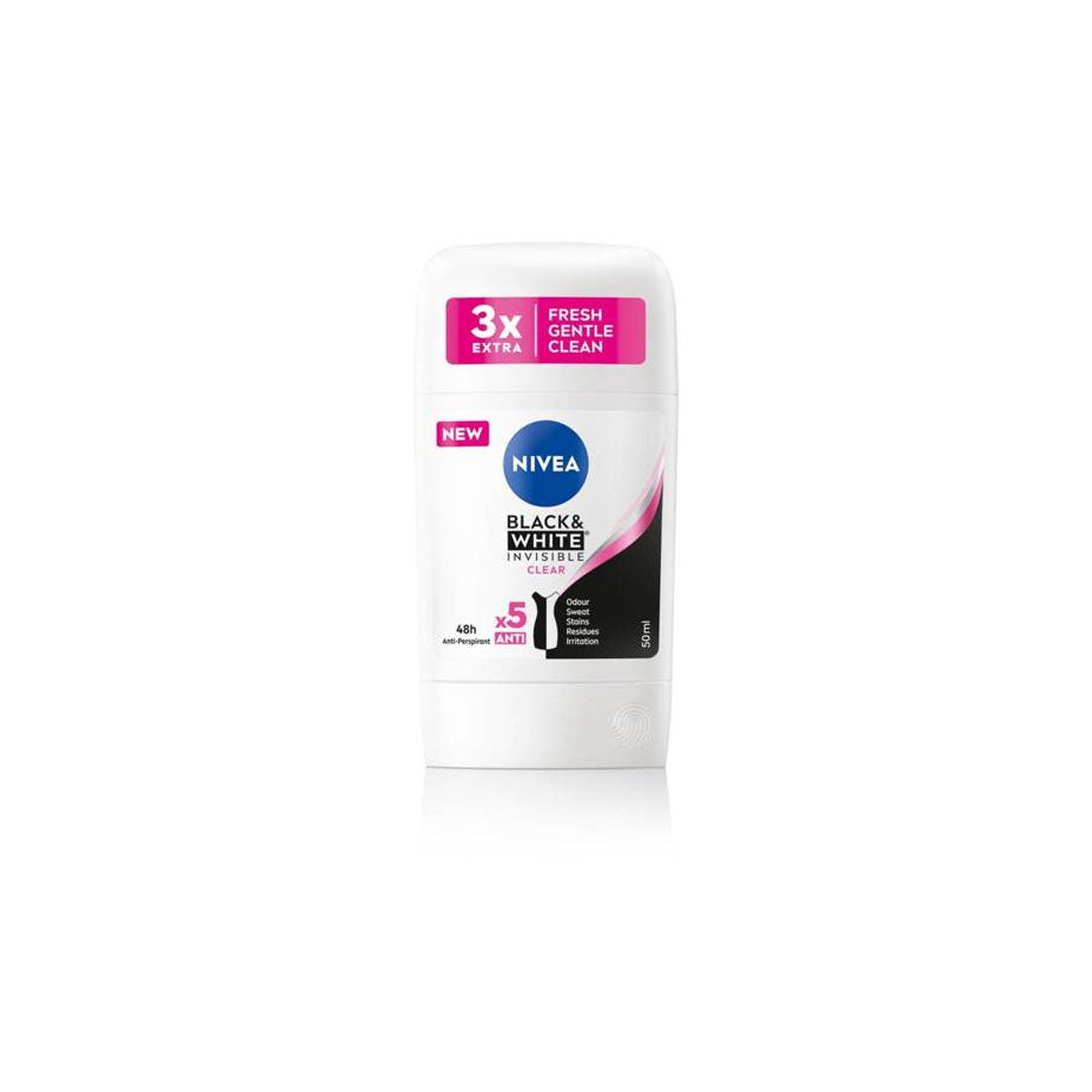 Nivea Black & White Invisible Clear Deo Stick 50ml