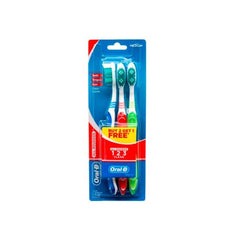 Oral B 1 2 3 Clean Medium All Rounder Tooth Brush 3'S