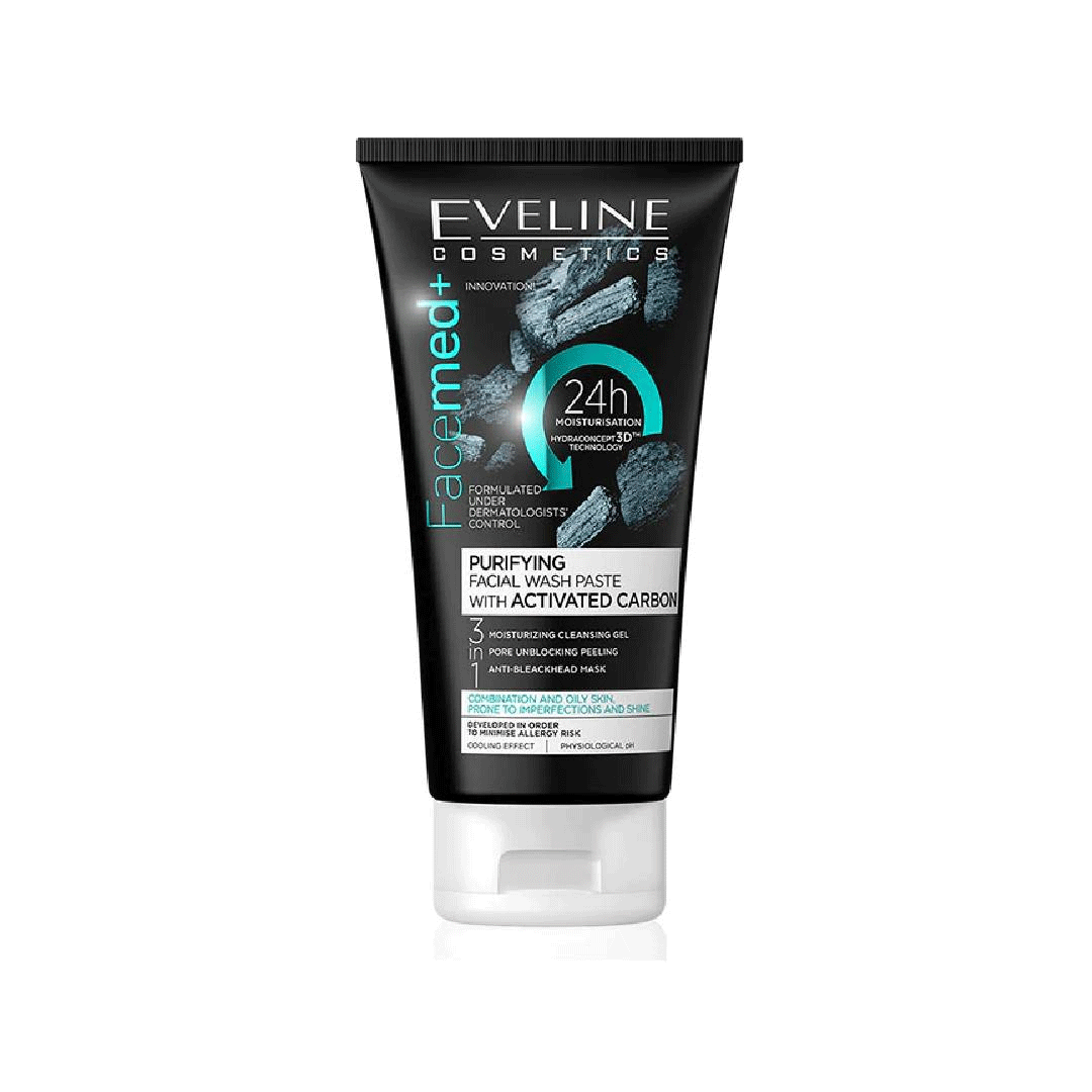 Eveline Facemed  Activated Carbon Facial Wash Paste 150ml