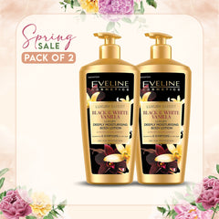 Eveline Luxury Expert Black & White Vanilla Body Lotion 350ml (Pack of 2)