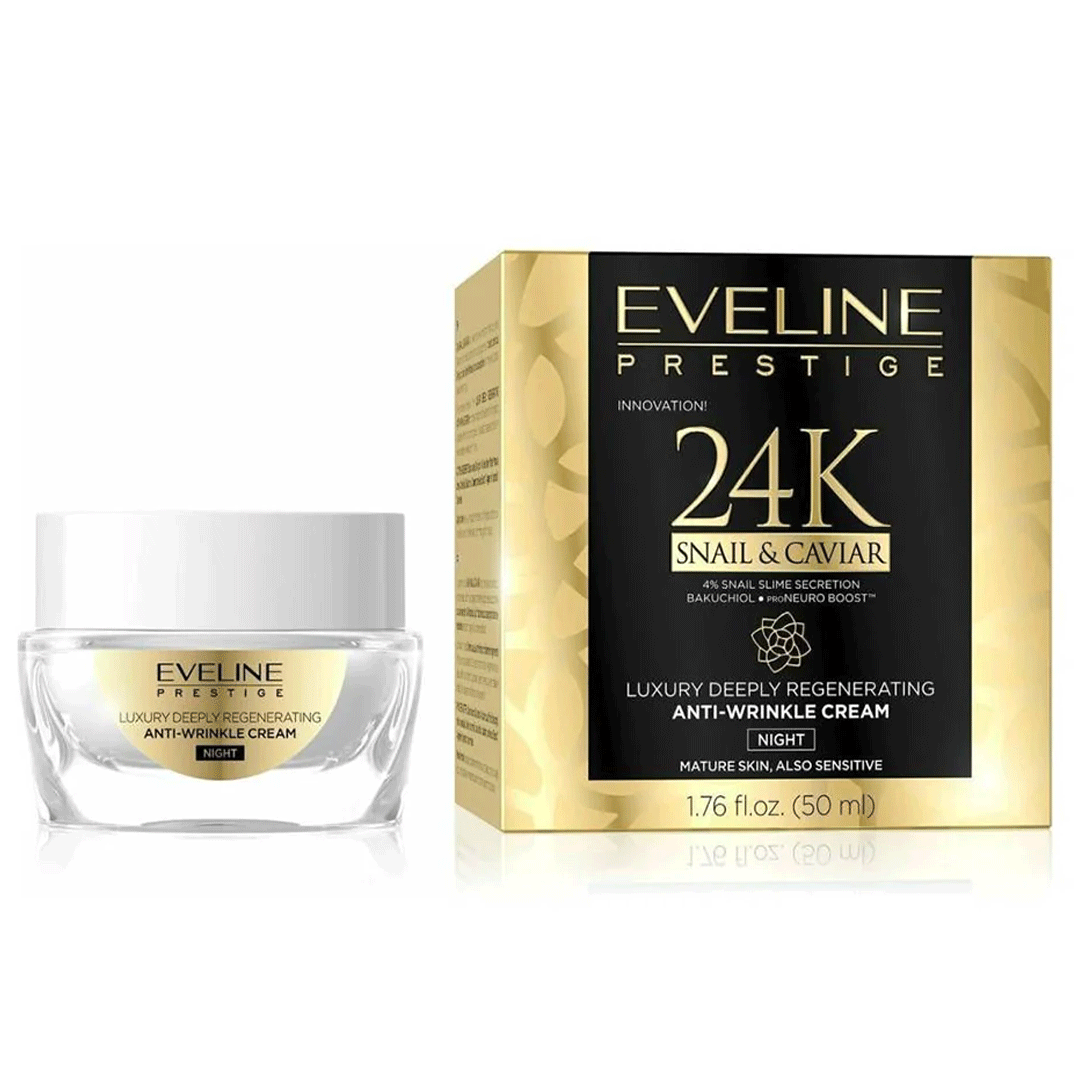 Eveline Prestige 24K Snail & Caviar Anti-Wrinkle Face Night Cream 50ml