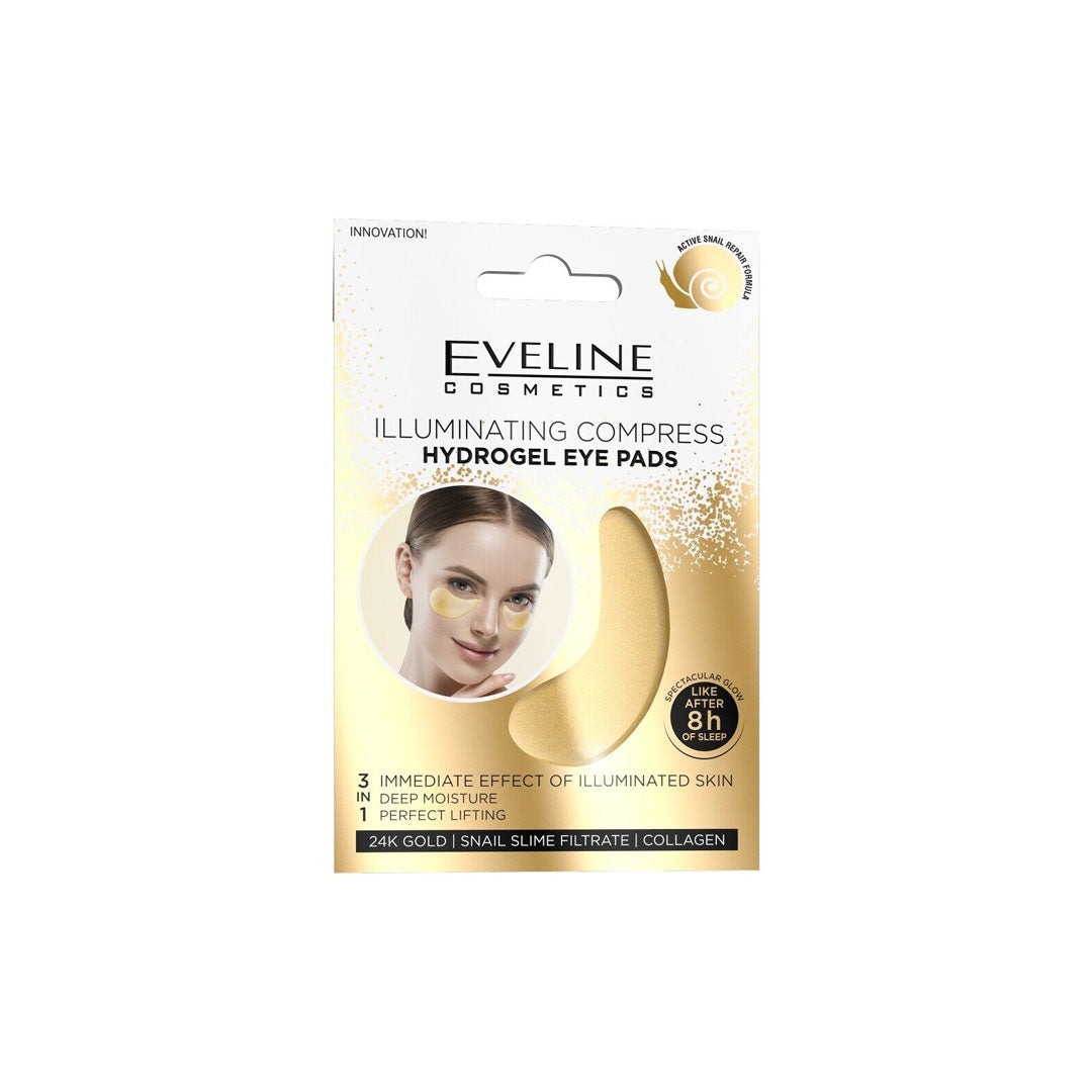 Eveline Gold 3 In 1 Lifting Moist Illuminating Compress Hydro Gel Eye Patch 1ml