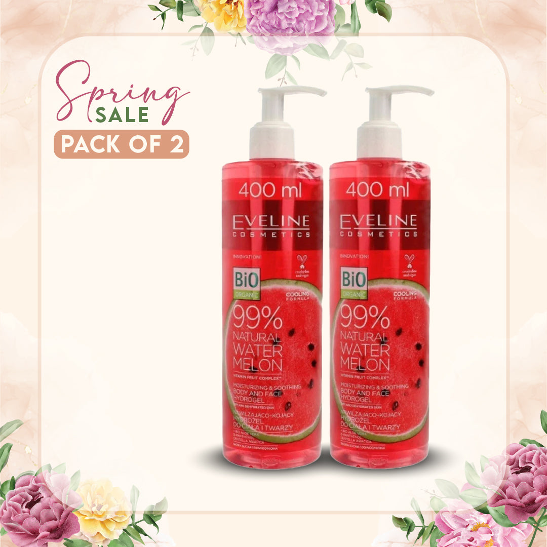 Eveline Water Melon Body & Face Hydrogel 400ML (Pack of 2)