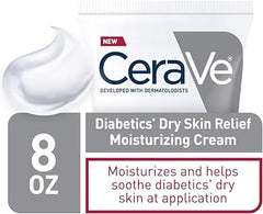 CeraVe Moisturizing Cream for Diabetics’ Dry Skin 236ml | Urea Cream with Bilberry for Face and Body | Fragrance Free & Paraben Free | 8 Ounce