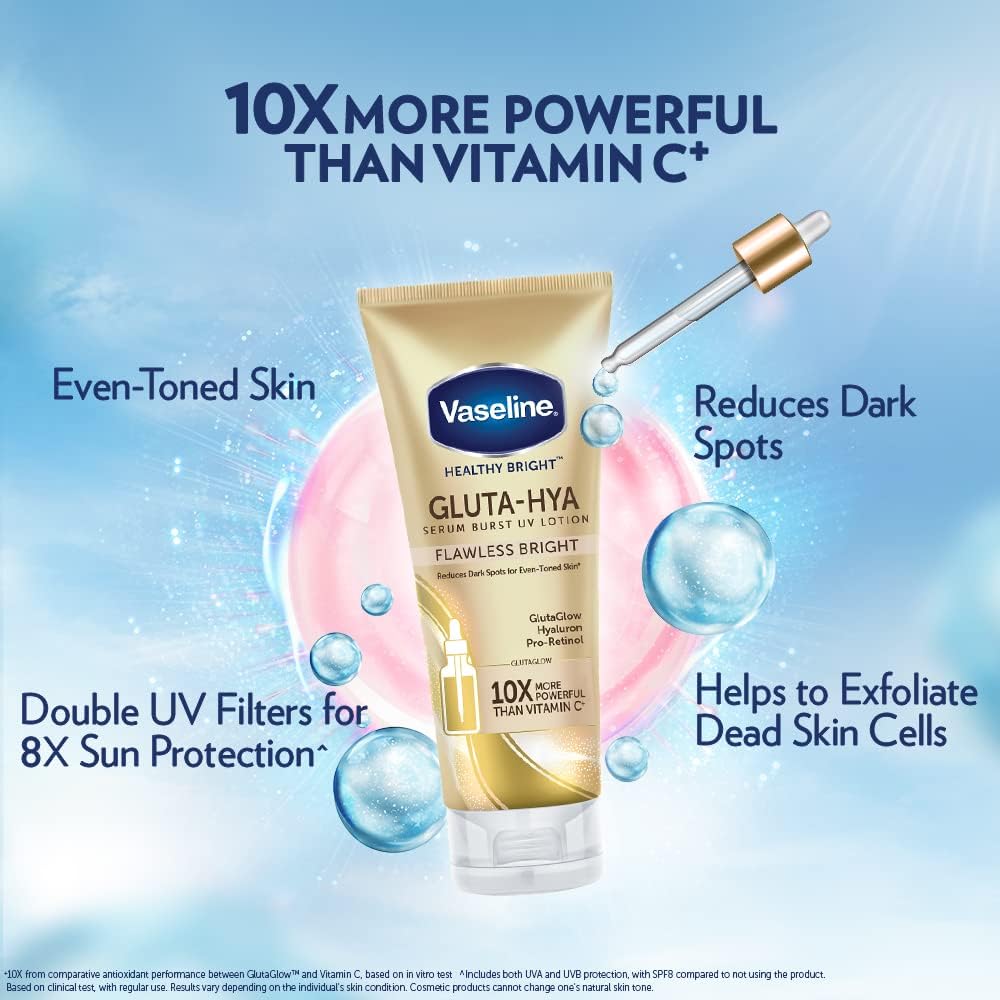 Vaseline Healthy Bright Gluta-Hya Serum Burst UV Lotion Flawless Glow (330ml)