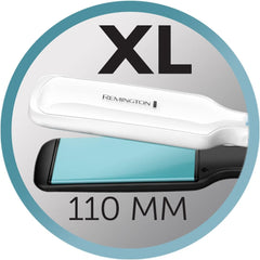 Remington Shine Therapy Wide (45mm) Floating Plate Hair Straightener with Advanced Ceramic coating infused with Moroccan Argan Oil for sleek & smooth glide, 9 settings 150°C–230°C, S8550