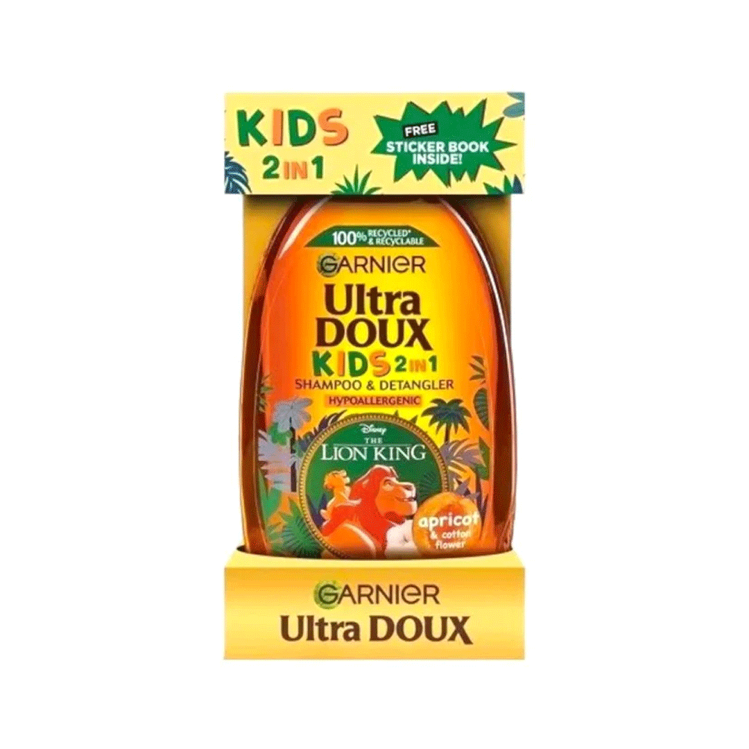 Garnier Ultra Doux Lion King Apricot Kids & Sticker Shampoo Set 400ml