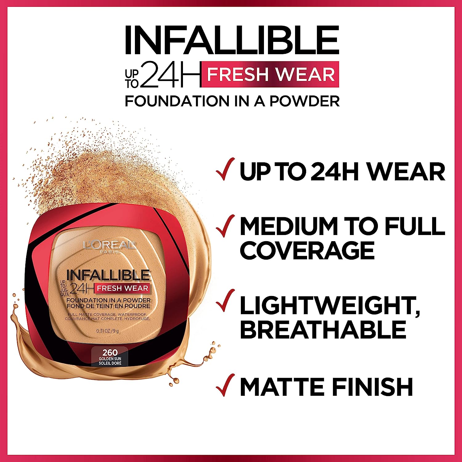 Loreal Infaillible 24H Fresh Wear In A Powder Foundation - 130