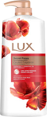 LUX Secret Poppy Body Wash with Bergamot Oil - Gentle & Soothing Shower Gel, Nourishing Body Cleanser, Aromatic Fragrance Bath Soap, Pack of 1, 1 L