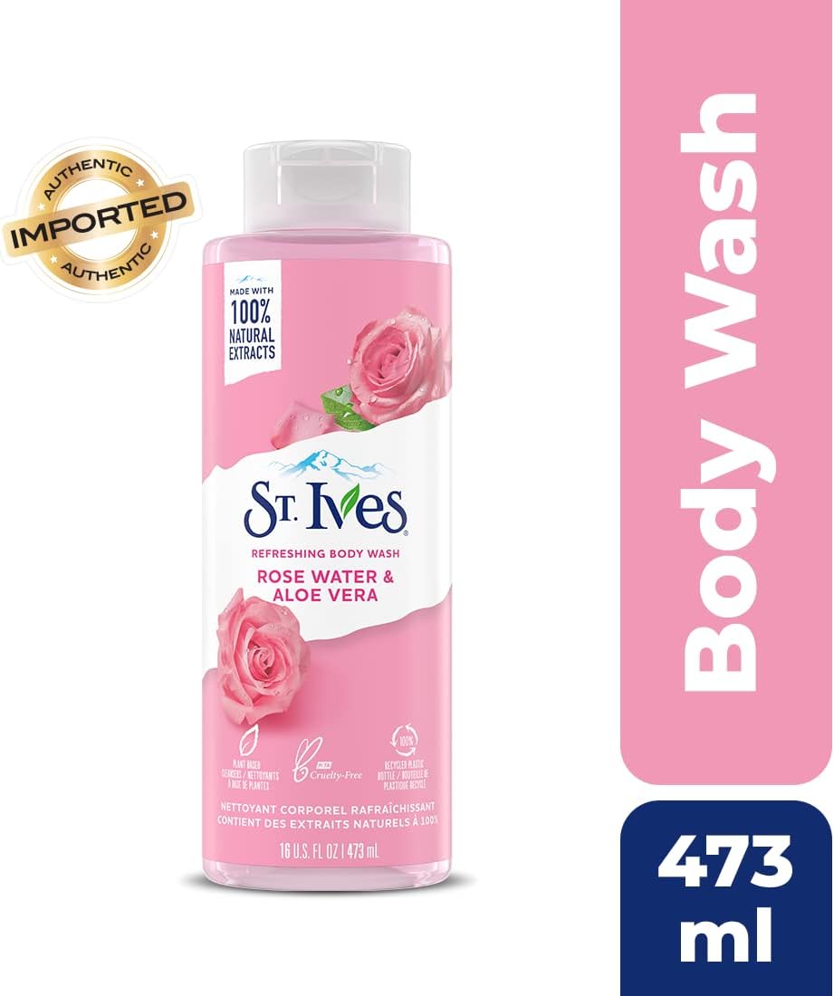St Ives Rose & Aloe Vera Body Wash 16Oz