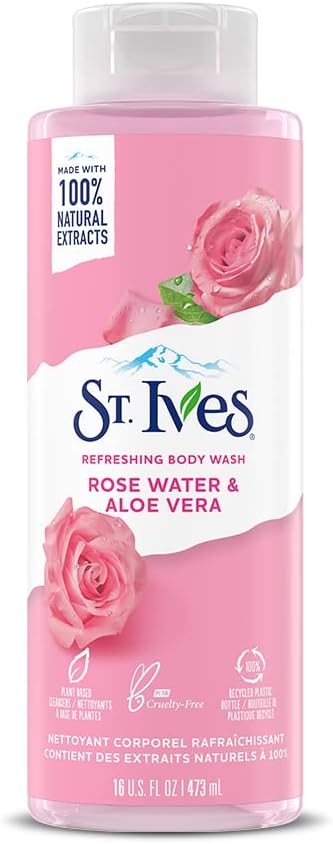 St Ives Rose & Aloe Vera Body Wash 16Oz