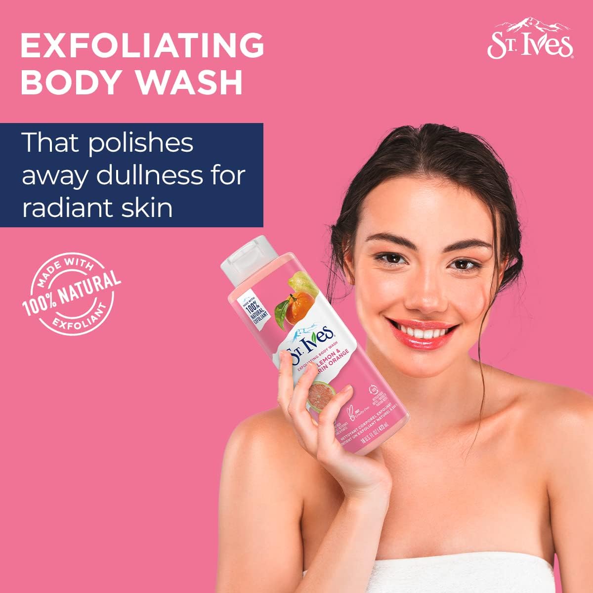 St Ives Pink Lemon & Mandarin Orange Body Wash 16Oz