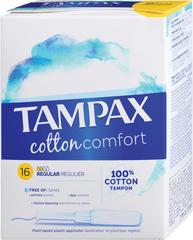 Tampax Regular Cotton Comfort Tampons 16'S