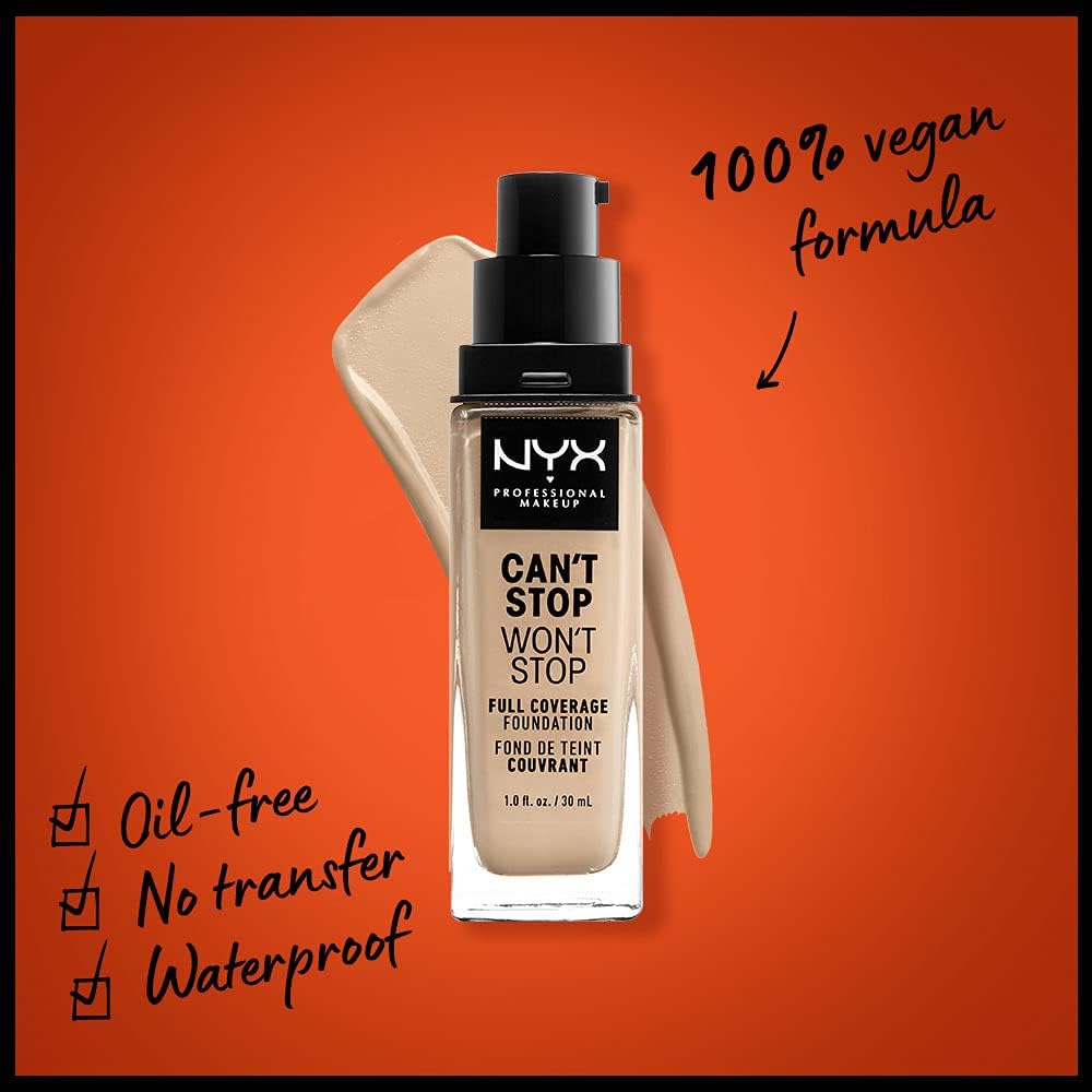 NYX Can't Stop Won't Stop Full Coverage Foundation 30ml - Nude