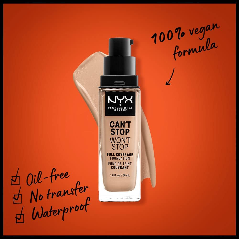 NYX Can't Stop Won't Stop Full Coverage Foundation 30ml - Natural