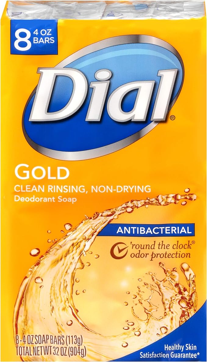 Dial Bar Gold Antibacterial Deodorant Soap (8PCS), 4 oz ea 8 ct