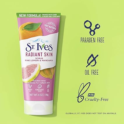 St Ives Radiant Pink Lemon & Mandarin Orange Scrub 170g