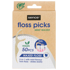 Sence Bamboo Fresh - Mint Waxed 2 In 1 Flossers Picks  50's