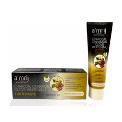 Amrij Charcoal Cinnamon Clove Whitening Toothpaste | Pure & Fresh Breath 100ML