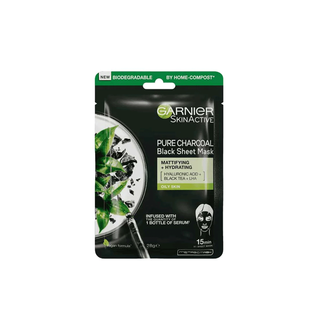 Garnier Charcoal Mattifying & Cleansing Tissue Face Mask 28g