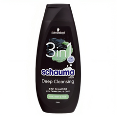 Schauma Men 3 In 1 Charcoal & Clay Shampoo 400ml