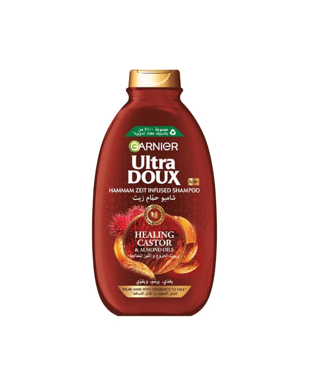 GARNIER UD HEALING CASTOR & ALMOND SHAMPOO 600ML