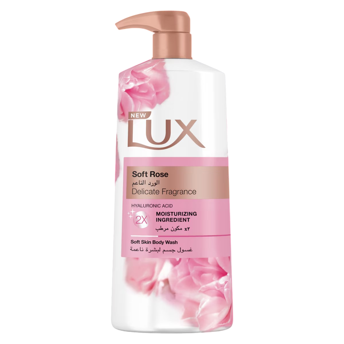 Lux Delicate Fragrance Body Wash, Soft Rose, 2x Moisturizing Essence, with 4D Hyaluronic Acid, 1000ml