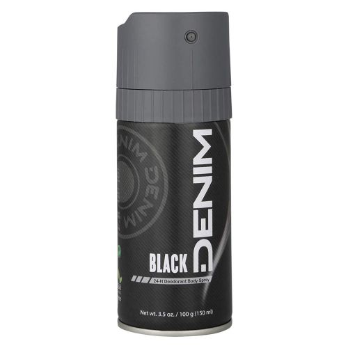 Denim DEOMAX BLACK Deodorant Body Spray - 24 Hrs Action Long Lasting Freshness - Odour protection - Smells Great - Signature Fragrance - Prevents Formation of Biofilm - Everyday Use - 150ML