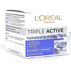 L'OREAL 24H Hydration Triple Active Hydrating Night Cream For All Skin Types- 50ml/1.7oz