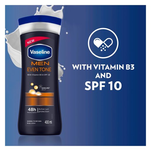 Vaseline Men Even Tone Lotion With Vitamin B3 & SPF 10 - 400ml