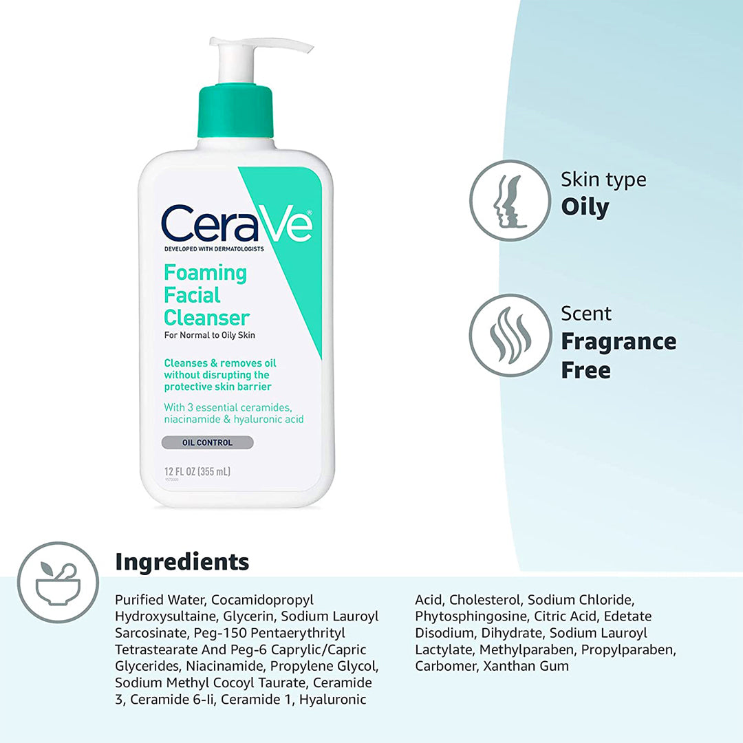 CeraVe Normal To Oily Foaming Facial Cleanser 12Oz